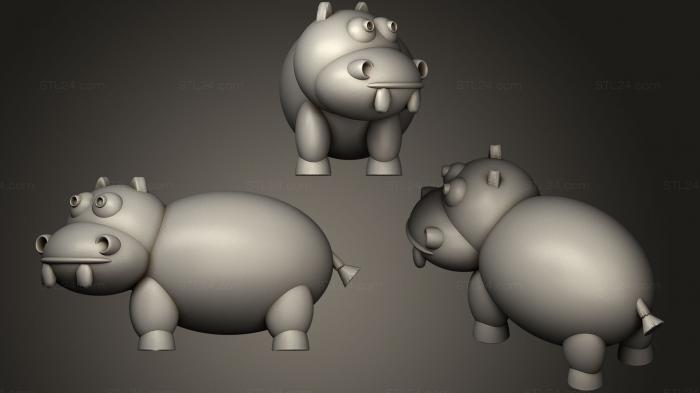 Toys (Cute Hippo, TOYS_0509) 3D models for cnc